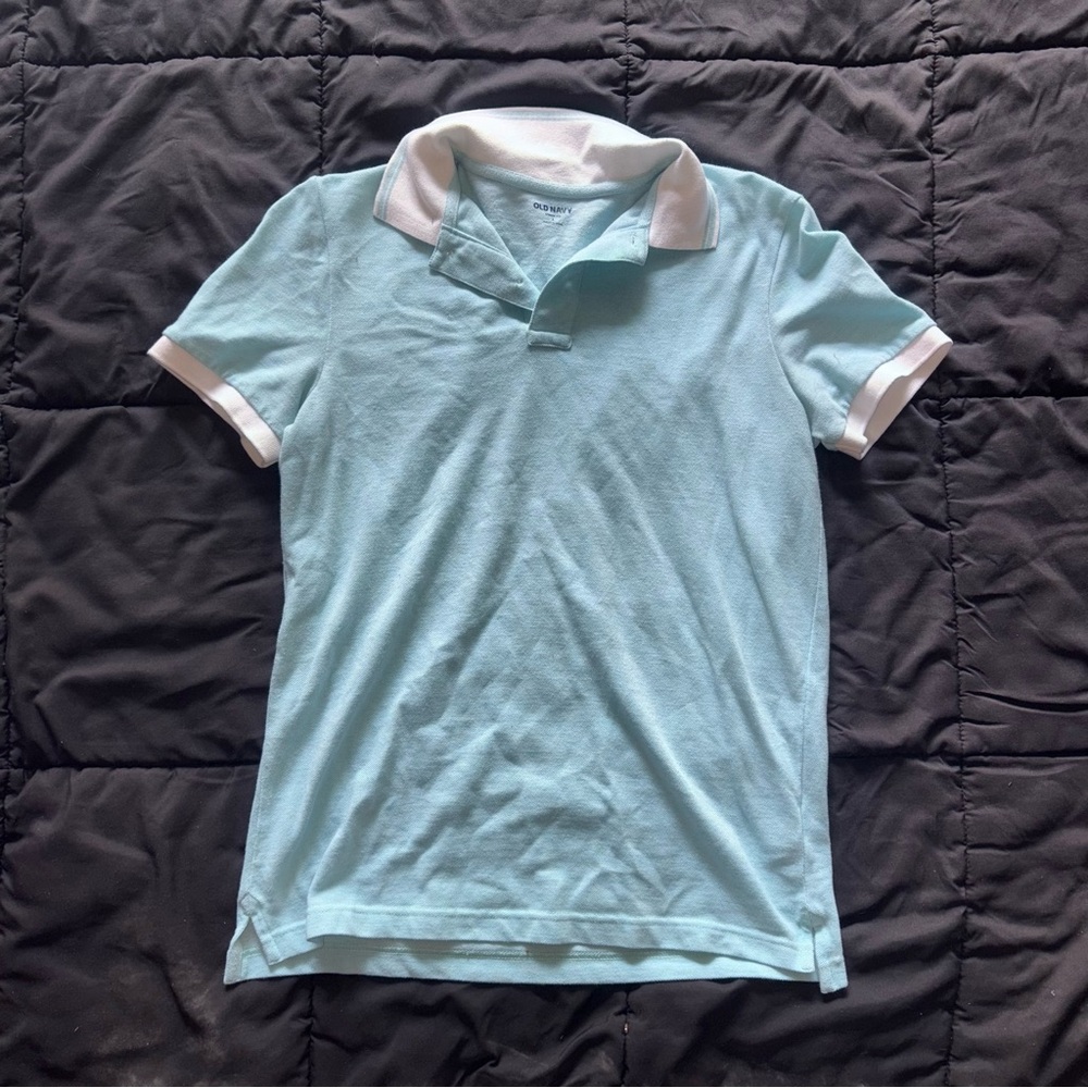 Old Navy Aqua Polo with White Collar
